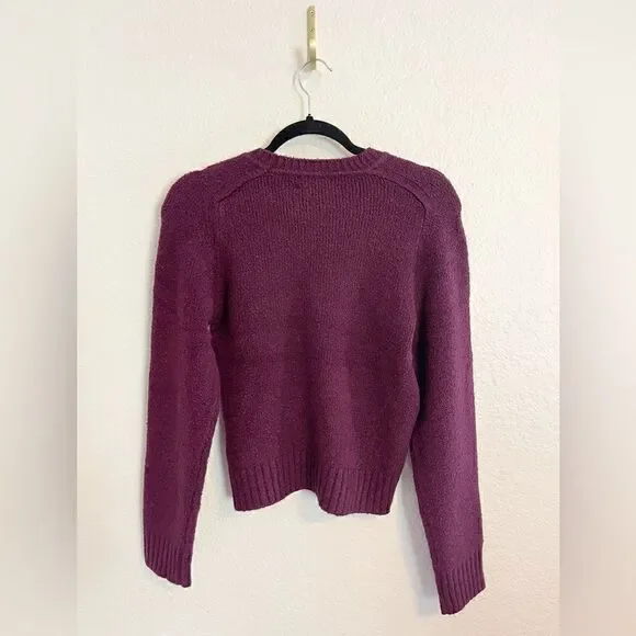 Re/Done 60’s shrunken fitted sweater in plum NWT. S - Picture 3 of 7